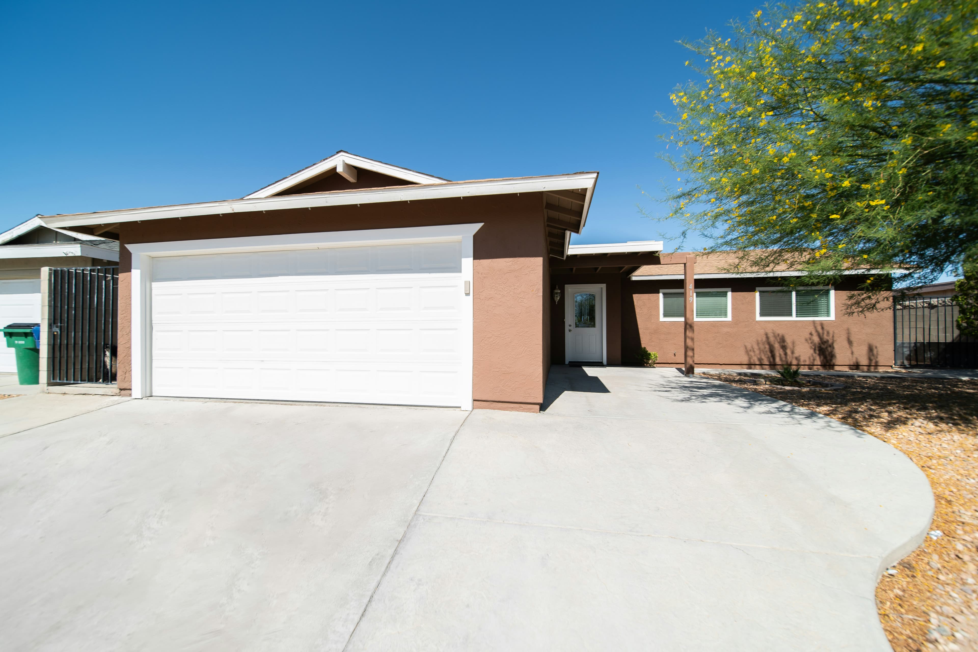 Modern concrete driveway